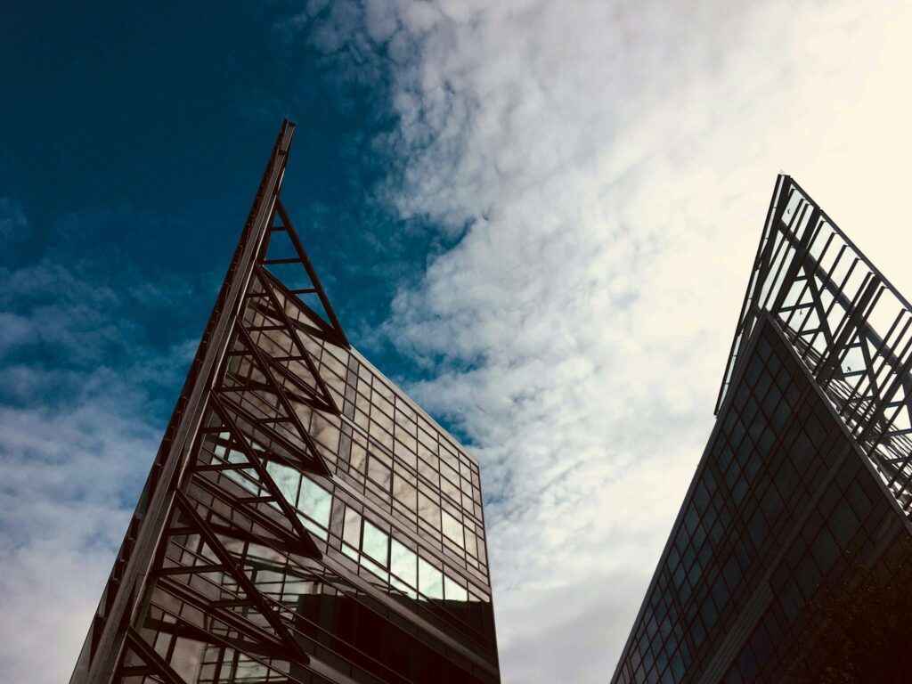Buildings With Clouds Background