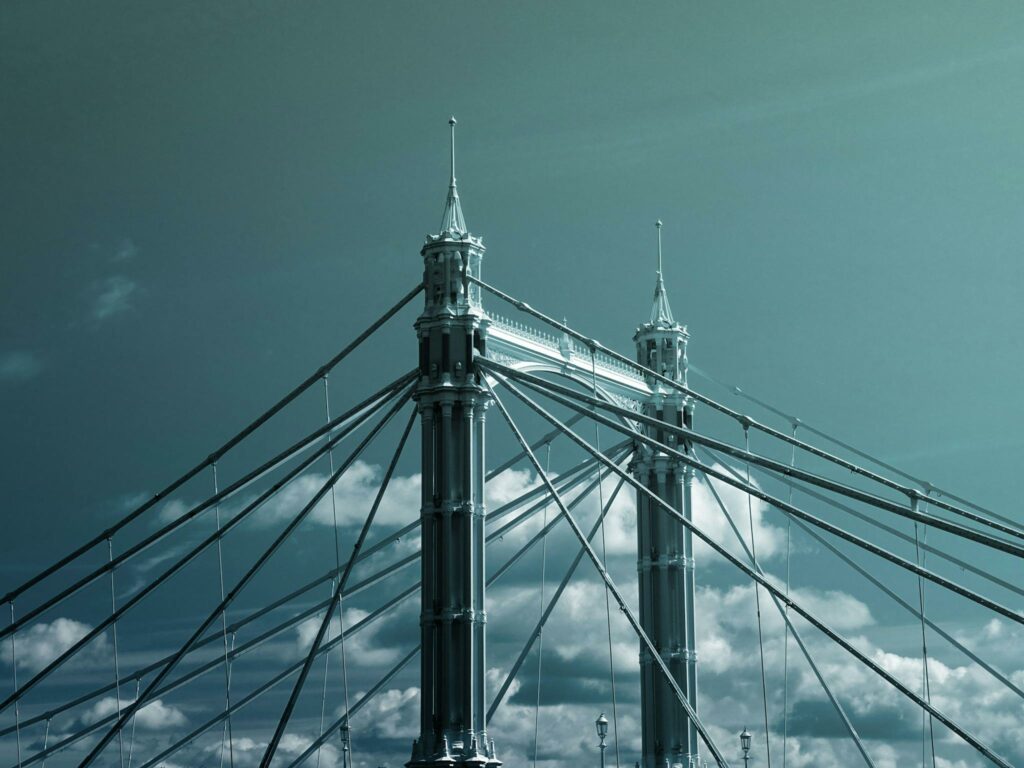Low-angle of Cable Bridge